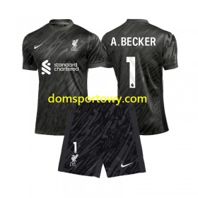 Koszulka Liverpool Alisson Becker 1 Bramkarska Dziecięcy Domowe Koszulki Piłkarskie 2024-2025 Krótki Rękaw